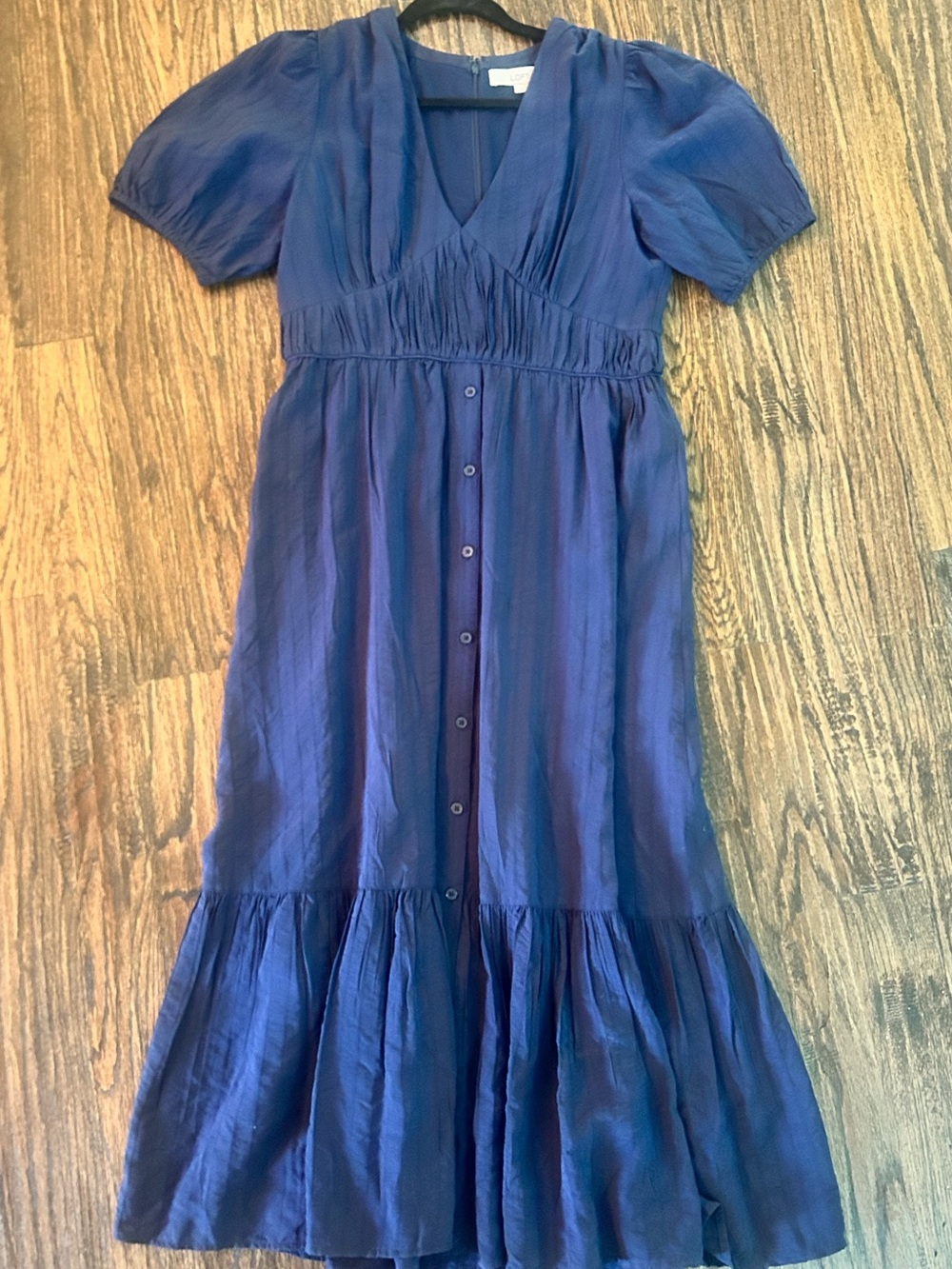 LOFT Women’s Navy Blue Button-Front Maxi Dress Brand New